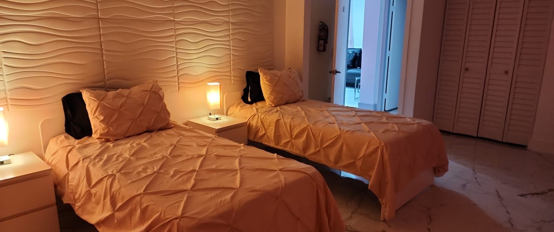 Beds inside a room